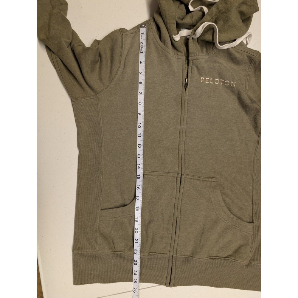 Peloton Ultimate Fleece Zip Hoodie Women's Size XL Green Gorp Gym Workout - Picture 7 of 12
